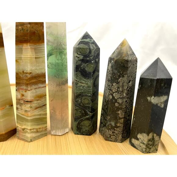 2LB Natural Quartz Stone Obelisk Tower Point Polished Crystal Mixed Lot 12x - Picture 5 of 16